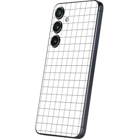 White Grid Galaxy S25 Skin